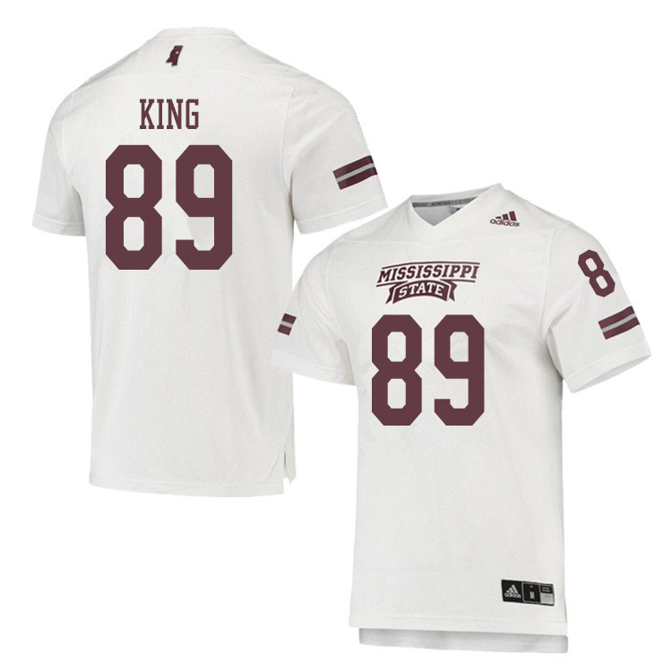 Men #89 Brodie King Mississippi State Bulldogs College Football Jerseys Sale-White - Click Image to Close